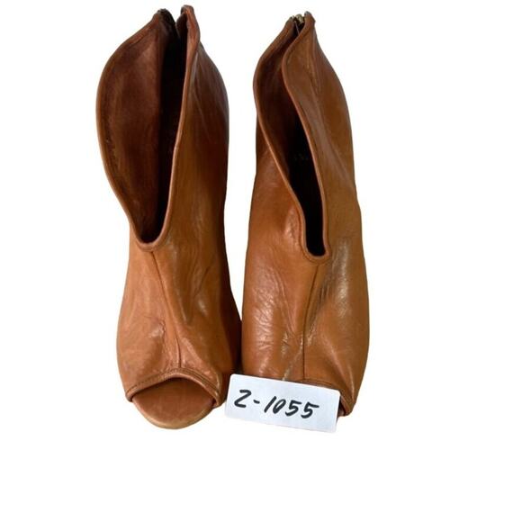 Vince Camuto Booties Womens Ambers Soft Leather Peep Toe Back Zipper Cone Heels - Picture 11 of 12